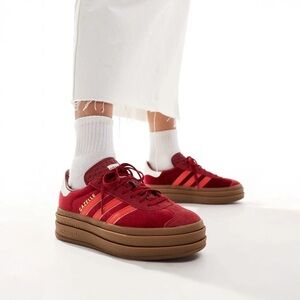 Adidas Red platform Gazelle sneakers